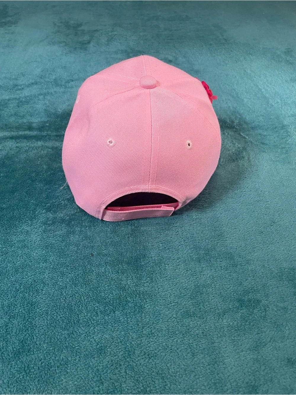 New Chic Pink Floral Flower Trim Embellished Adjustable Baseball Cap